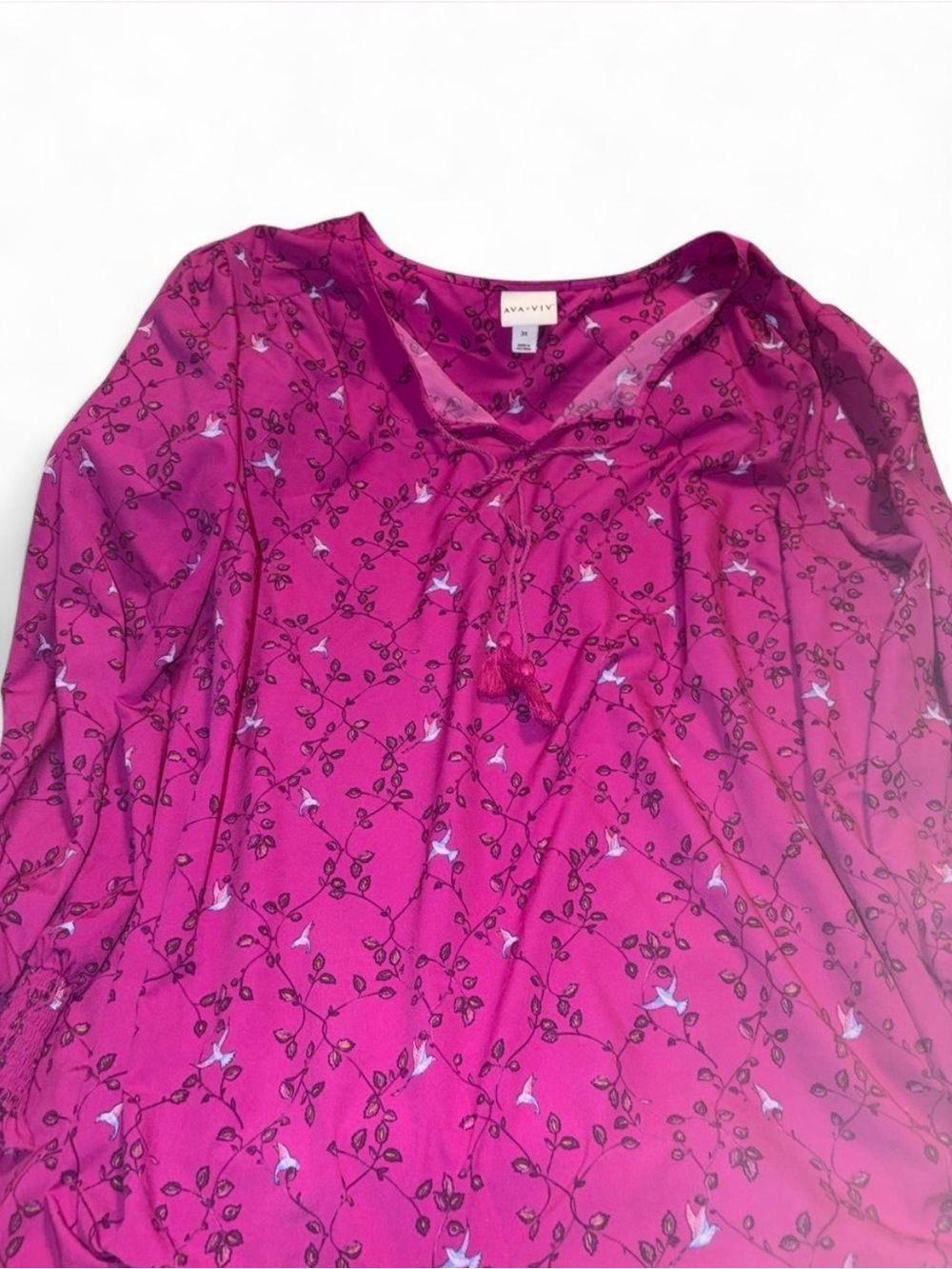 Ava & Viv Fuchsia Floral Blouse